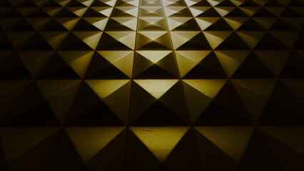 Triangle pattern gold background for interior or exterior materials