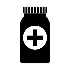 Fototapeta premium Medication Bottle with Plus Sign icon