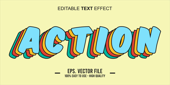 Action text, sport style editable text effect