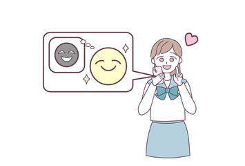 スマホで詐欺に騙される女子中高生のイラスト