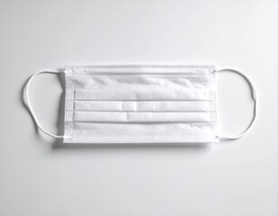 Empty face mask laying flat without human presence