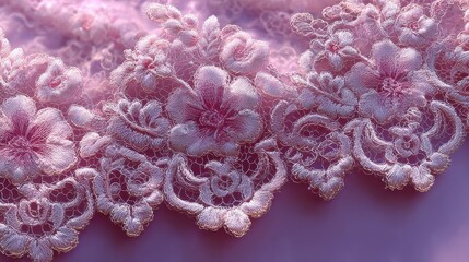 Close view of floral lace in light purple hue background image