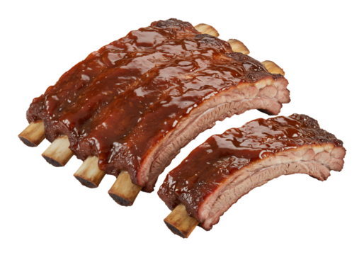 Juicy, tender pork ribs, generously basted in a rich, smoky barbecue sauce, presented as a delectable and satisfying meal. A classic comfort food perfect for hearty dinners and gatherings.