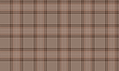 Seamless plaid pattern, brown, beige, warm and classic feel, for textiles, clothing, skirts, dresses, pants, adding a tasteful vintage touch to any fashion look, vector illustration.