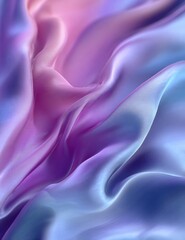 Obraz premium Flowing silk fabric with a blend of purple and pink hues.