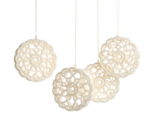 kerupuk, indonesian crackers hanging with string isolated on transparennt png