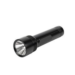 High-Quality Black Metal Flashlight for Illumination Portable, Durable and Perfect for Camping, Outdoors, and Emergency Situations, Providing a Focused Beam