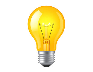 Glowing Yellow Lightbulb Illustration