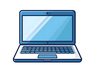 Blue Laptop Illustration