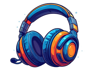 Vibrant Gaming Headset Illustration
