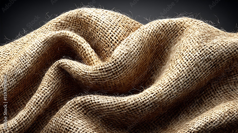 Poster a textured canvas fabric in natural linen tones, with realistic lighting and shadows creating a subt