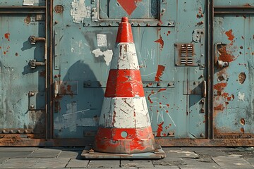 Bright orange traffic cone used for road safety and management in construction zones and events