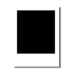 Realistic polaroid photo template. Empty photo card frame mock up with shadow. Vintage card. Vector illustration on transparent background. Digital snapshot image