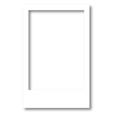 Realistic polaroid photo template. Empty photo card frame mock up with shadow. Vintage card. Vector illustration on transparent background. Digital snapshot image