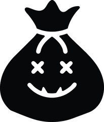 haunted loot pouch vector icon.