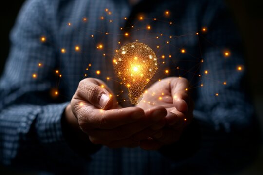 Businessman engaging with ai icons in network systems for robotics and data analysis solutions