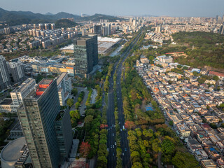 Zhongshan ,China - March 24,,2025: Aerial view of  landscape in zhongshan city, China