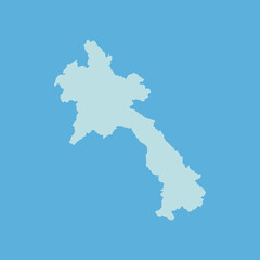 laos map design vector illustration on blue background. minimalist and clean geographic map of laos