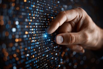 Business leader engaging with data in cyberspace  embracing digital transformation and innovation