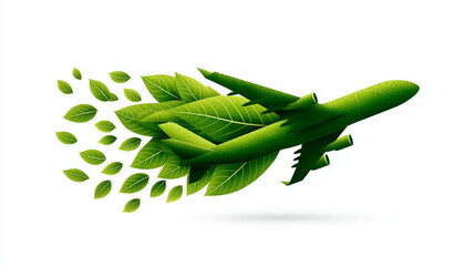 Eco - Friendly Aviation Concept Art, Sustainable Travel and Green Energy