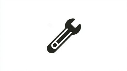 Fototapeta premium Minimalist Wrench Icon, Tool and Repair Symbol