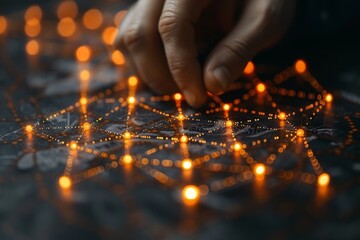 Businessman interacting with data in cyberspace  pioneering digital transformation and tech growth