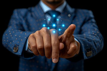 Revolutionizing business  a businessman s touch on cyberspace for digital transformation and growth