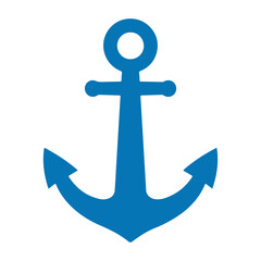 anchor icon vector illustration, blue sea ship anchor icon vector isolated on white background