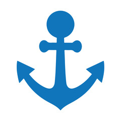 anchor icon vector illustration, blue ship anchor icon vector isolated on white background