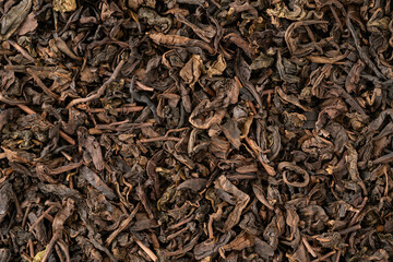 烏龍茶の茶葉のクローズアップ