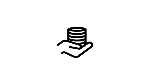 Hand holding a stack of coins