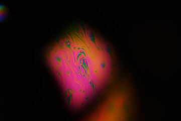 Macro shot of soap bubbles on dark background