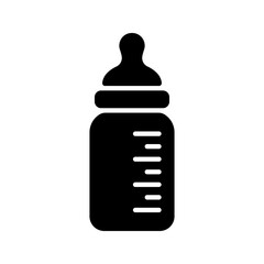 Baby milk bottle icon isolated on white background.