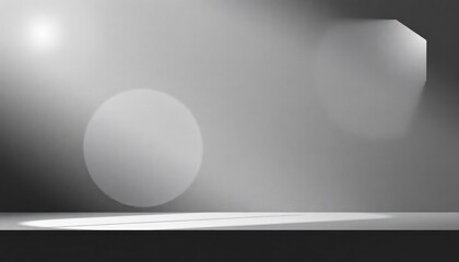 Abstract grayscale scene with geometric shapes and a minimalist aesthetic presentation