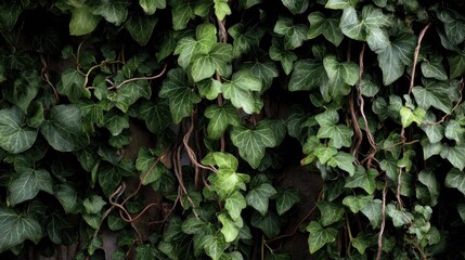 Lush Green Ivy Wall: A Tapestry of Nature's Embrace