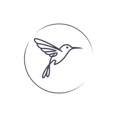 Obraz premium Unique hummingbird logo Modern and minimalist vector and abstract logo