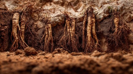Unearthed Treasures: A Close-Up of Ginseng Roots
