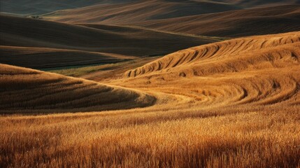 Golden Wheat Fields Rolling Hills Landscape Photography
