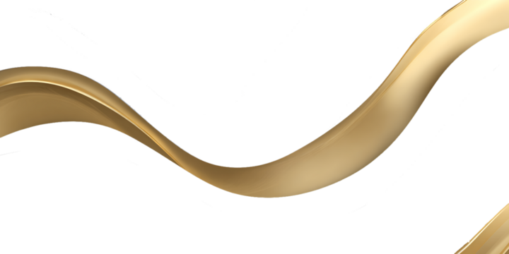 Golden Wave Flowing Against Transparent Backdrop Elegantly Curves With Subtle Shadows, PNG