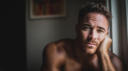Contemplative Portrait: A Man's Introspective Moment
