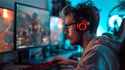 Obraz premium Game Tester intensely