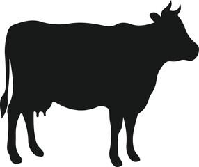 silhouette of a cow