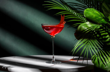 Golden Gate Spritz alcoholic cocktail drink with bitters, grapefruit juice, sparkling wine and...