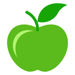 Green Apple Vector Illustration: Fresh and Minimal Fruit Art for Creative Design Use