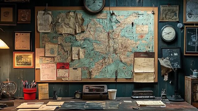 Vintage War Room: A Detailed Set Design