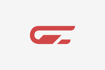 letter G bold red modern move logo 
