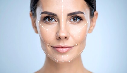 Woman's face with facial mapping