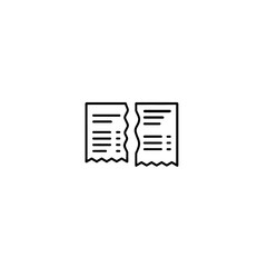 Torn receipt icon, representing financial loss or transaction failure.