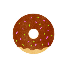 スタンプ風のチョコドーナツのイラスト