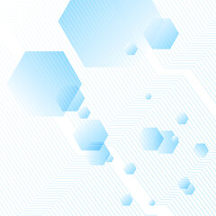 Abstract blue background with hexagons. Vector illustration for your design.